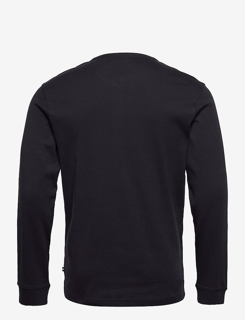 Lindbergh - Solid gradad w contrast fabric L/S - long-sleeved t-shirts - black - 2