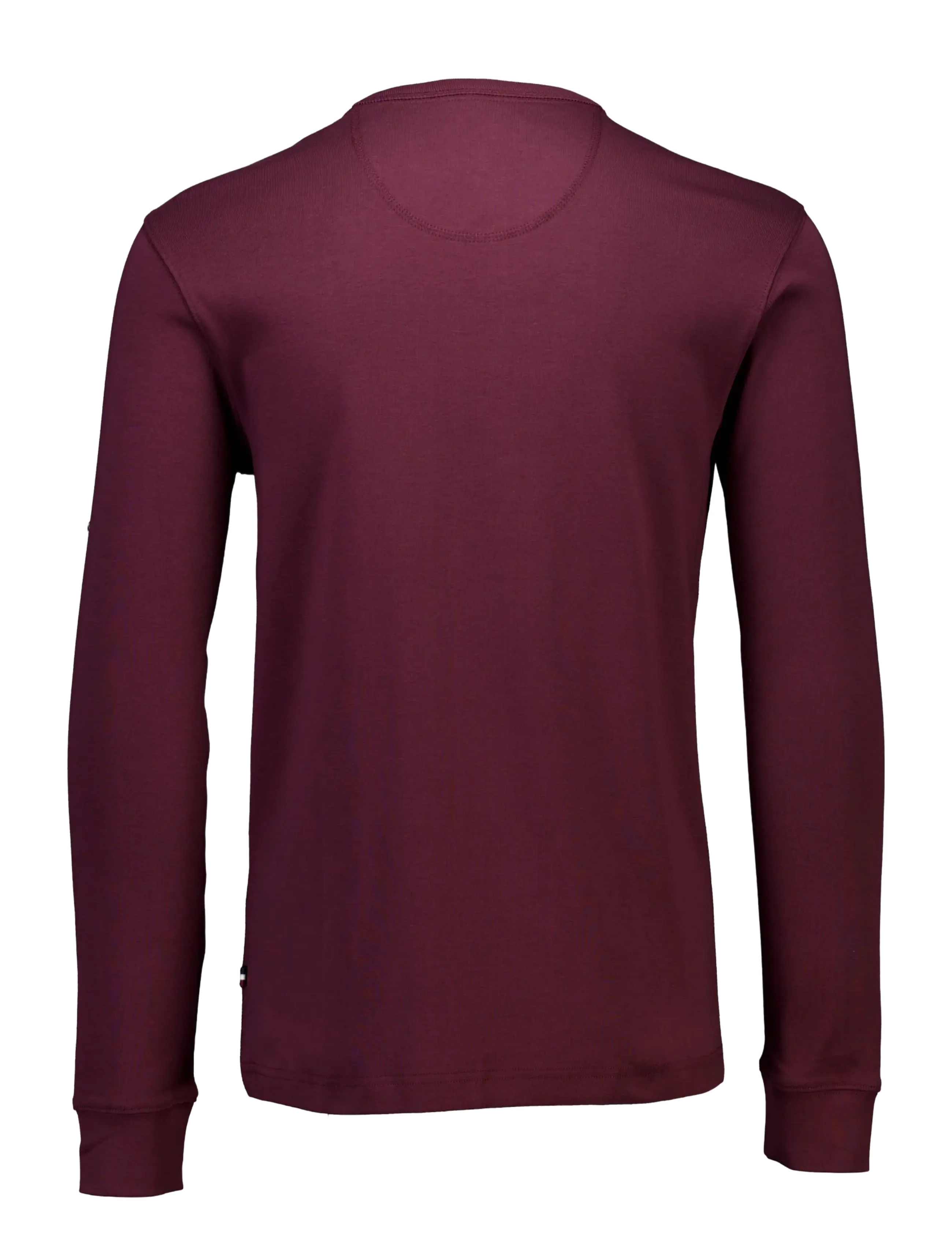 Lindbergh - Solid gradad w contrast fabric L/S - long-sleeved t-shirts - dk bordeaux - 2