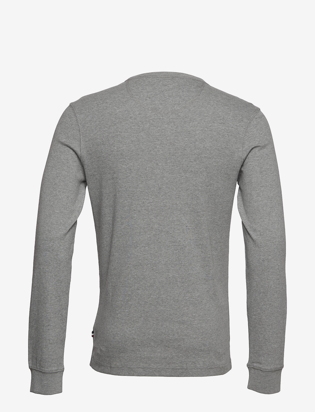 Lindbergh - Solid gradad w contrast fabric L/S - basic t-shirts - grey mel - 1