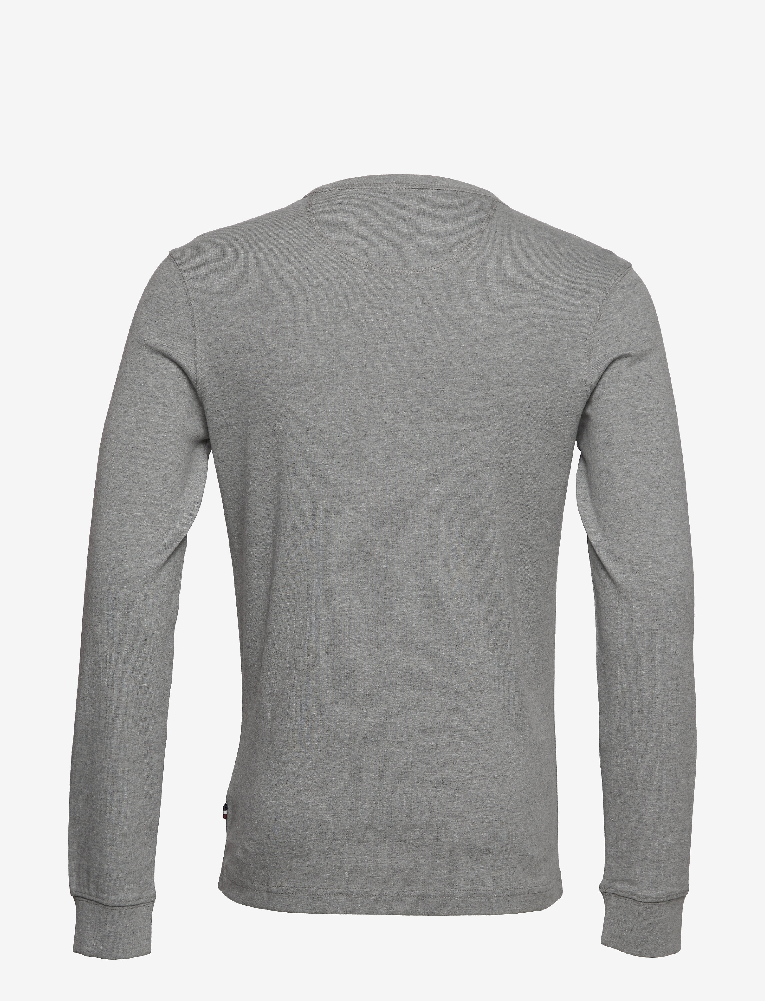 Lindbergh - Solid gradad w contrast fabric L/S - långärmade t-shirts - grey mel - 2