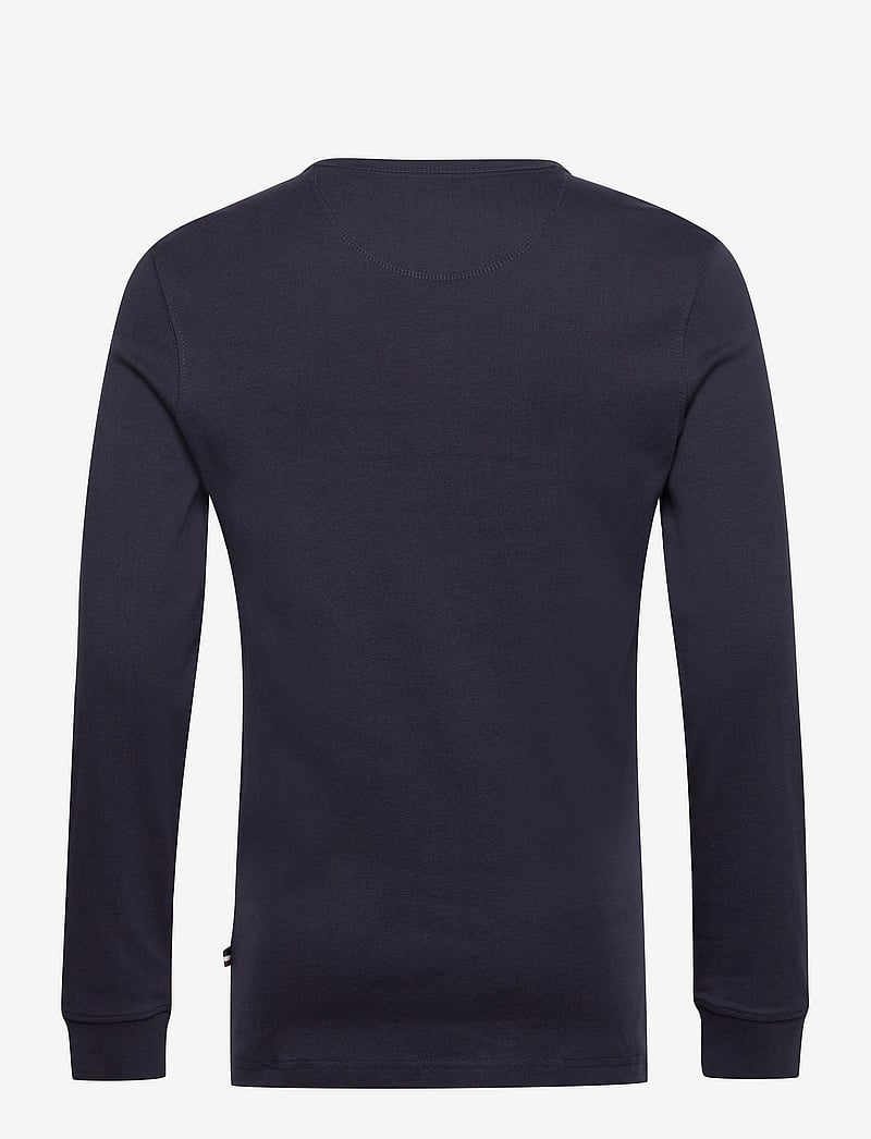 Lindbergh - Solid gradad w contrast fabric L/S - långärmade t-shirts - navy - 2
