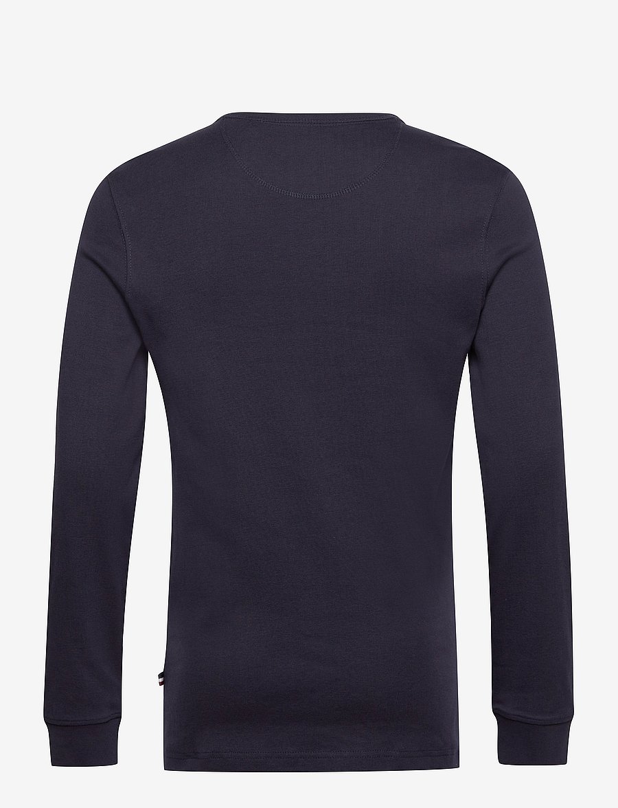 Lindbergh - Solid gradad w contrast fabric L/S - langærmede t-shirts - navy - 2