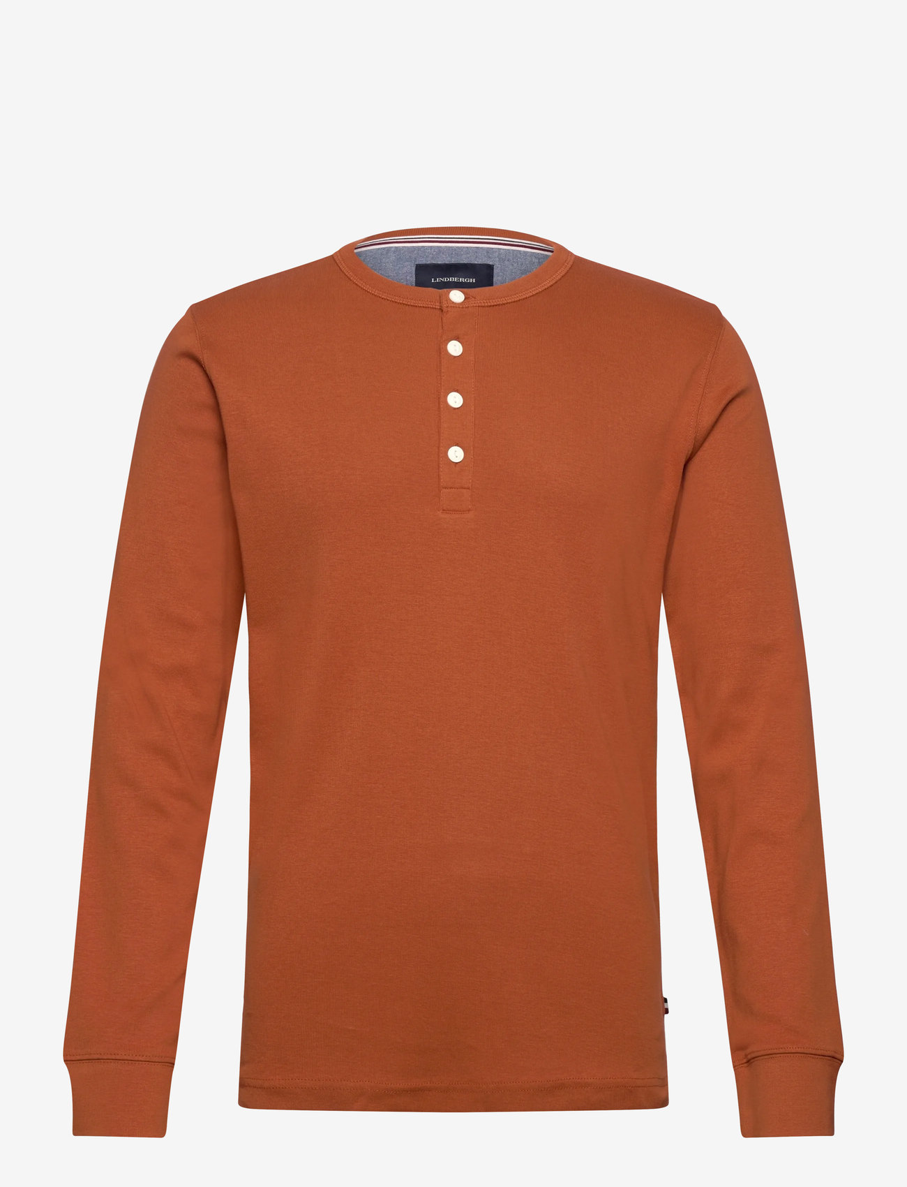 Lindbergh - Solid gradad w contrast fabric L/S - herbstliche kleidung - rust orange - 0