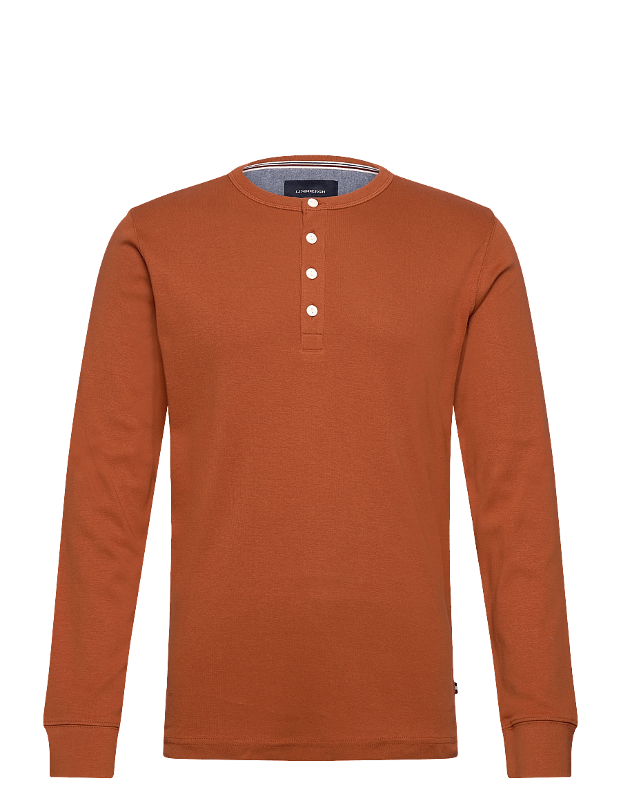Lindbergh - Solid gradad w contrast fabric L/S - pikkade varrukatega t-särgid - rust orange - 1
