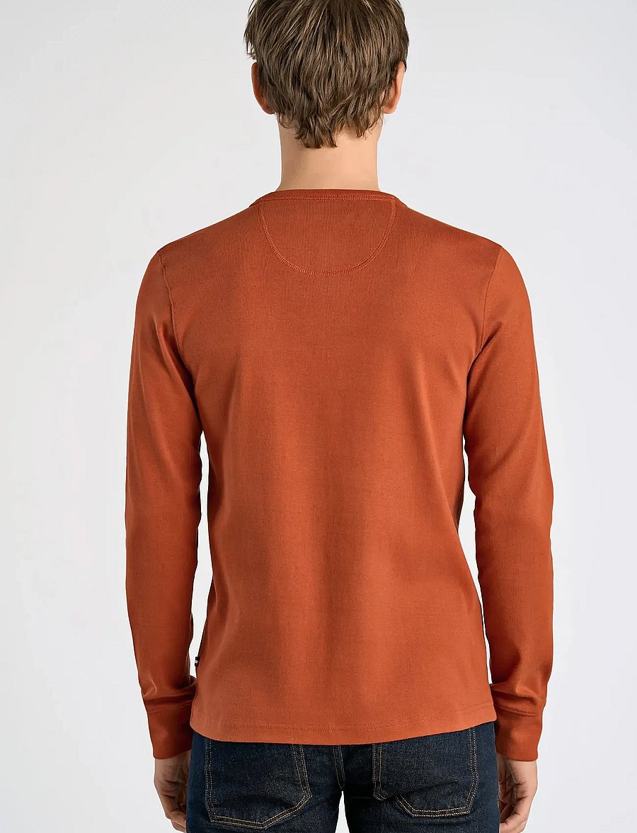 Lindbergh - Solid gradad w contrast fabric L/S - pikkade varrukatega t-särgid - rust orange - 4