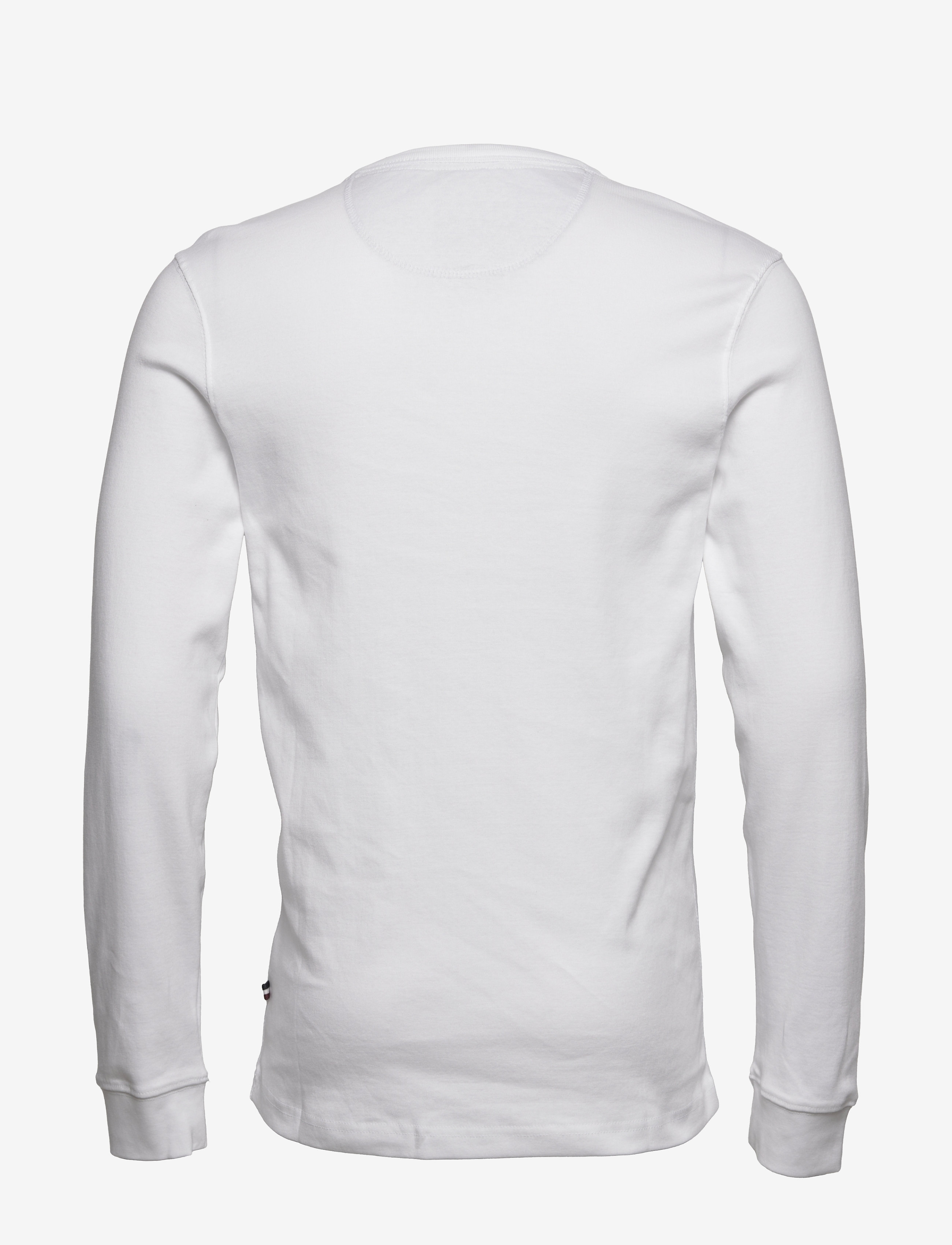 Lindbergh - Solid gradad w contrast fabric L/S - basic t-shirts - white - 2