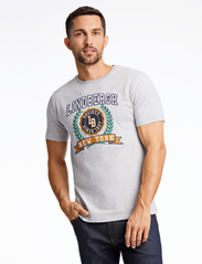 Lindbergh - Brand carrier print tee S/S - kortärmade t-shirts - grey mel - 2