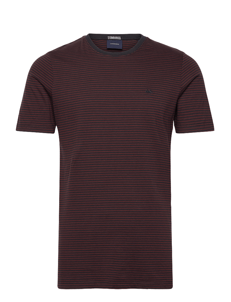 Lindbergh - Stripe tee - kurzärmelig - deep burgundy - 1