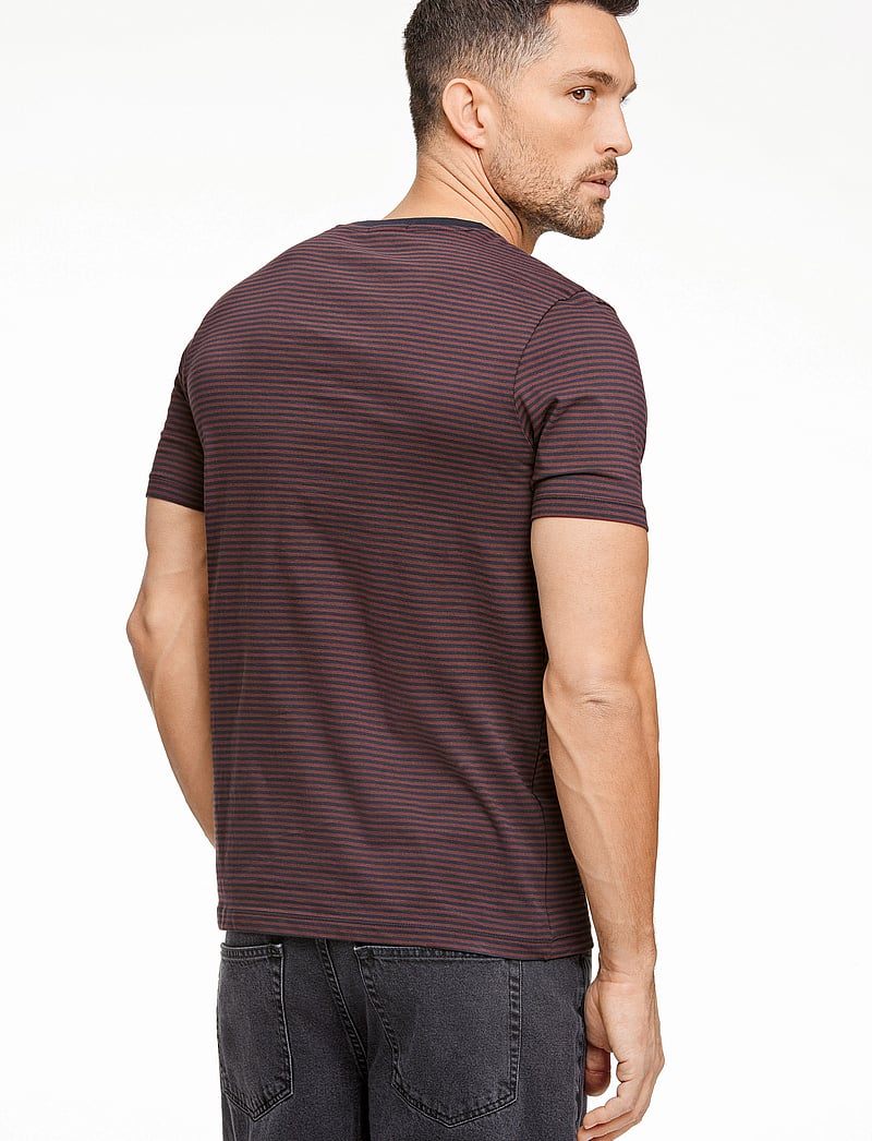 Lindbergh - Stripe tee - kurzärmelig - deep burgundy - 3