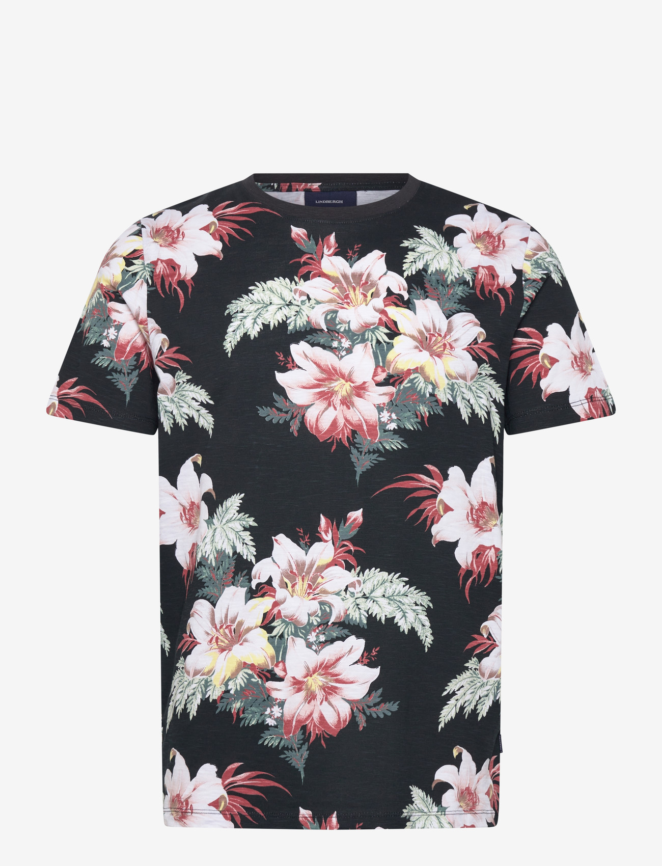 Lindbergh - Slub AOP tee S/S - kurzärmelig - black - 1