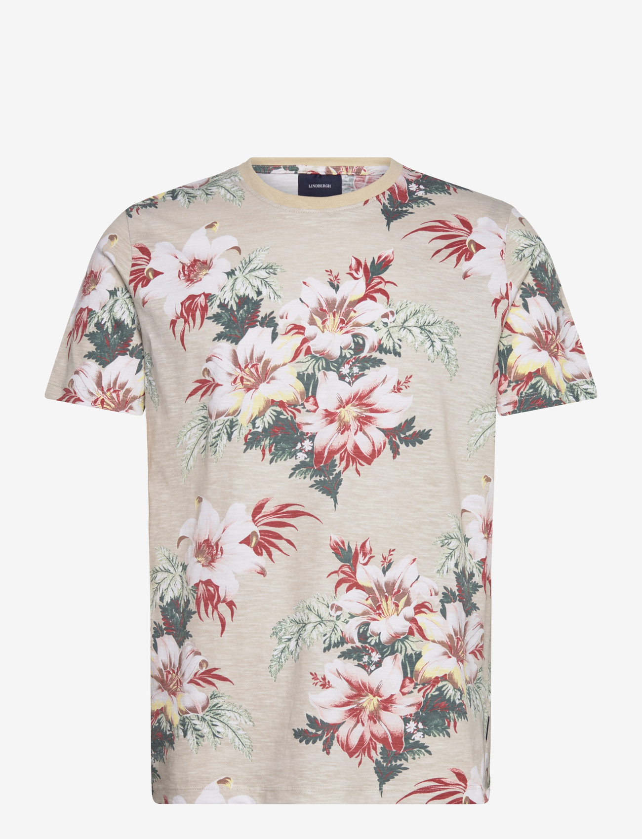 Lindbergh - Slub AOP tee S/S - laveste priser - smoke white - 1