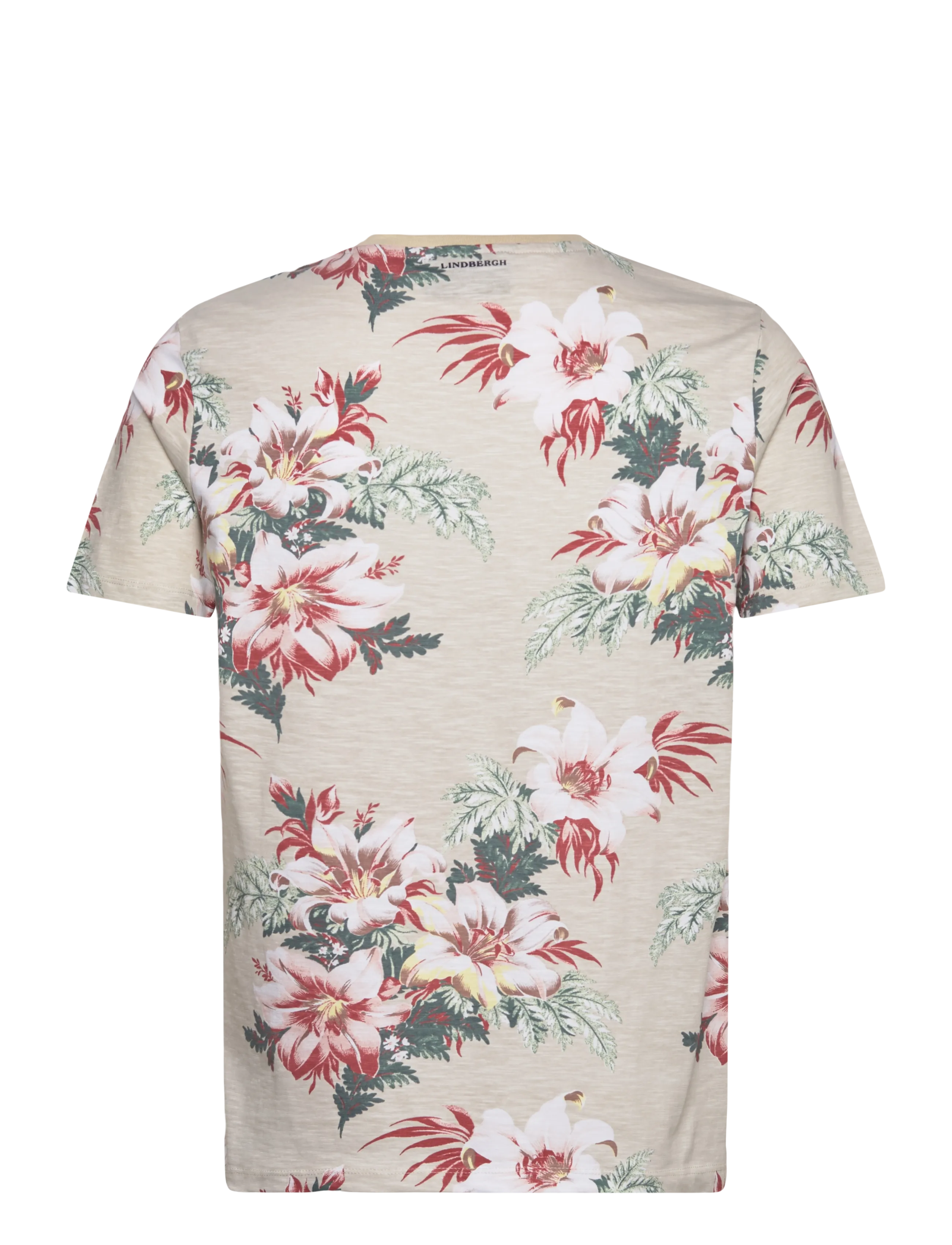 Lindbergh - Slub AOP tee S/S - kortärmade t-shirts - smoke white - 2