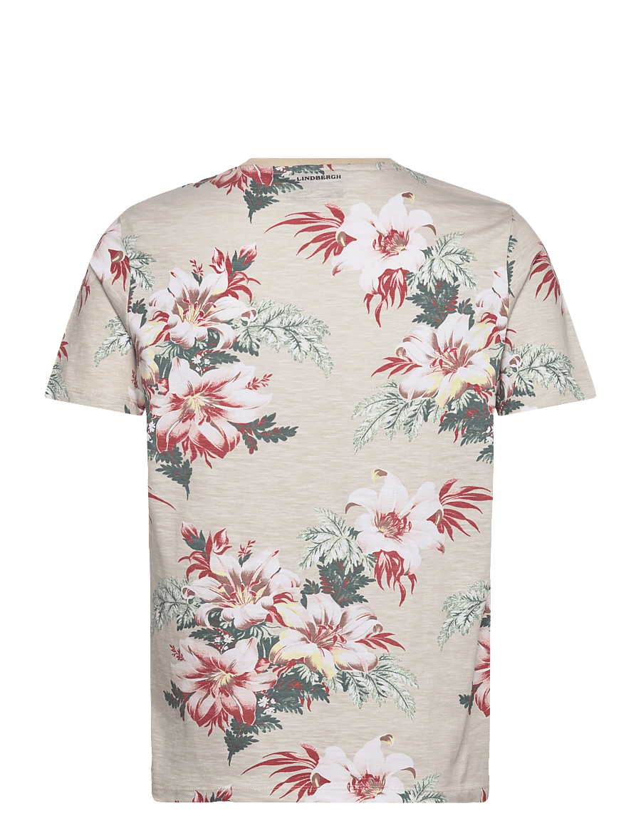 Lindbergh - Slub AOP tee S/S - lühikeste varrukatega t-särgid - smoke white - 2