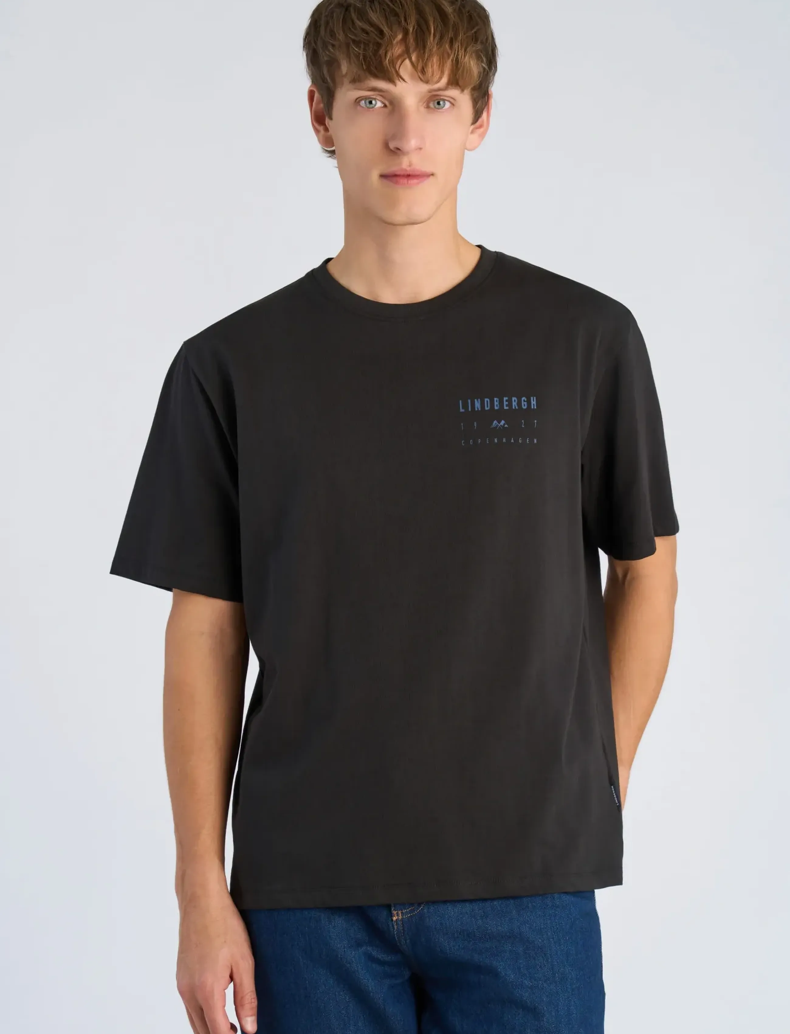 Lindbergh - Oversized print tee S/S - kortärmade t-shirts - black - 3