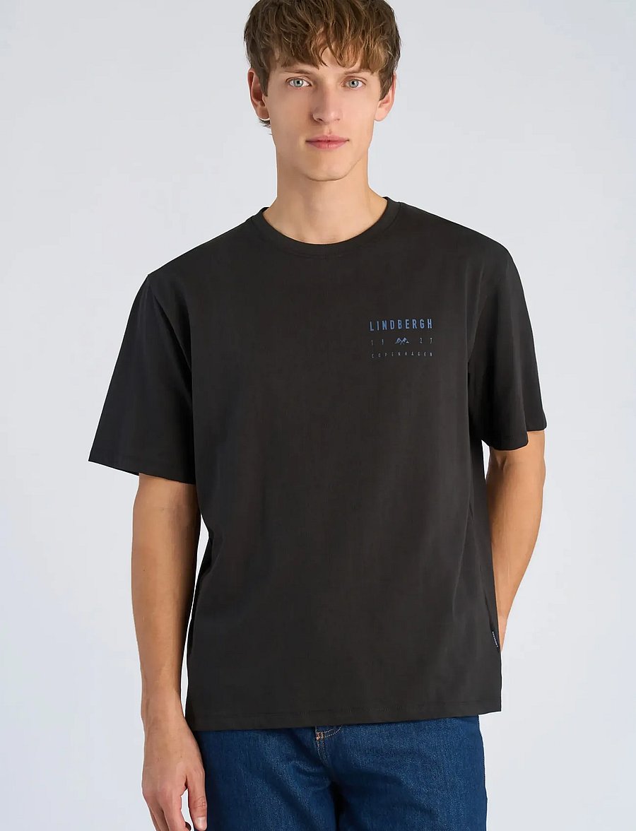 Lindbergh - Oversized print tee S/S - kurzärmelige t-shirts - black - 3