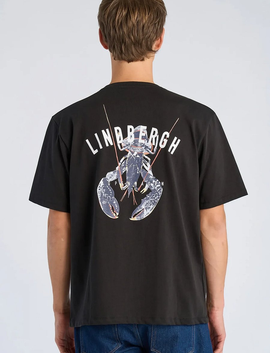 Lindbergh - Oversized print tee S/S - kurzärmelige t-shirts - black - 4