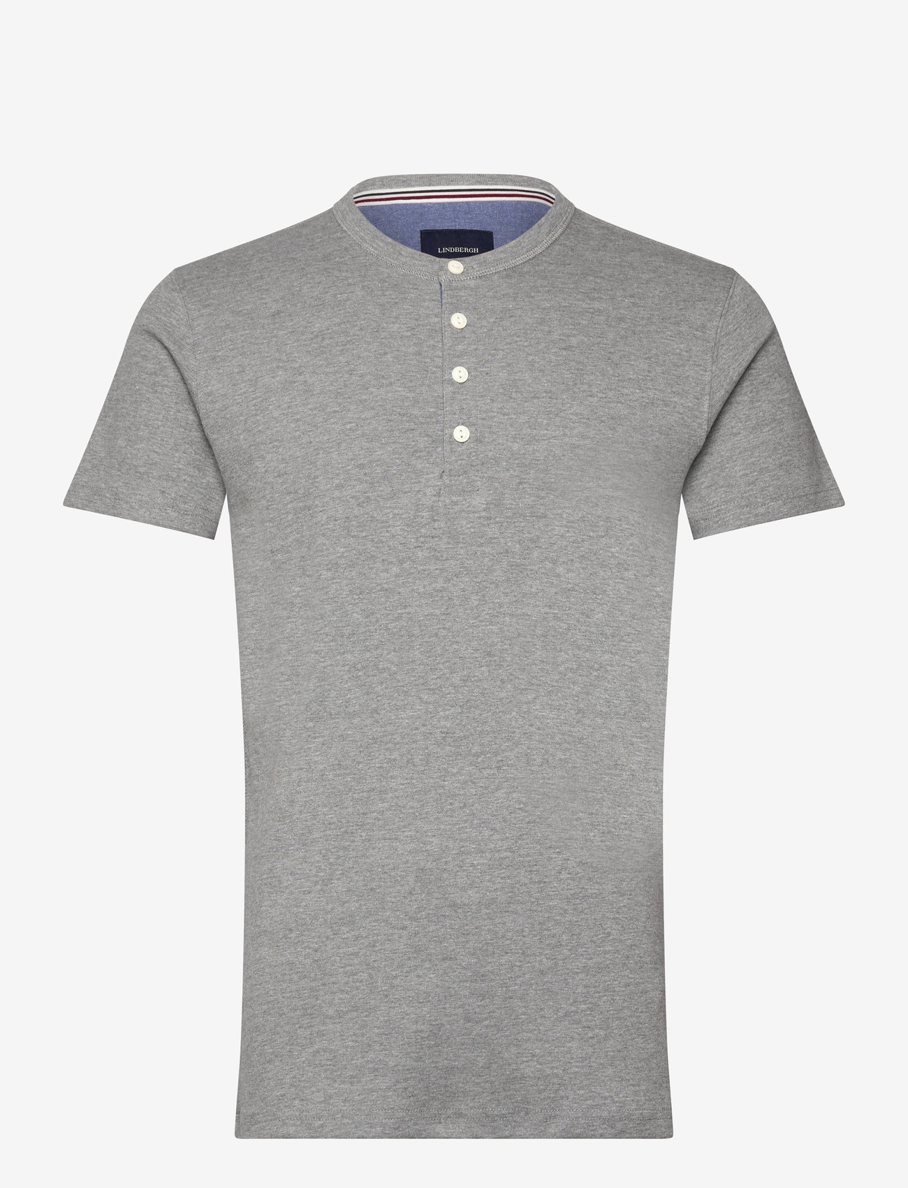 Lindbergh - Ribbed granddad tee S/S - kurzärmelig - grey mel - 0