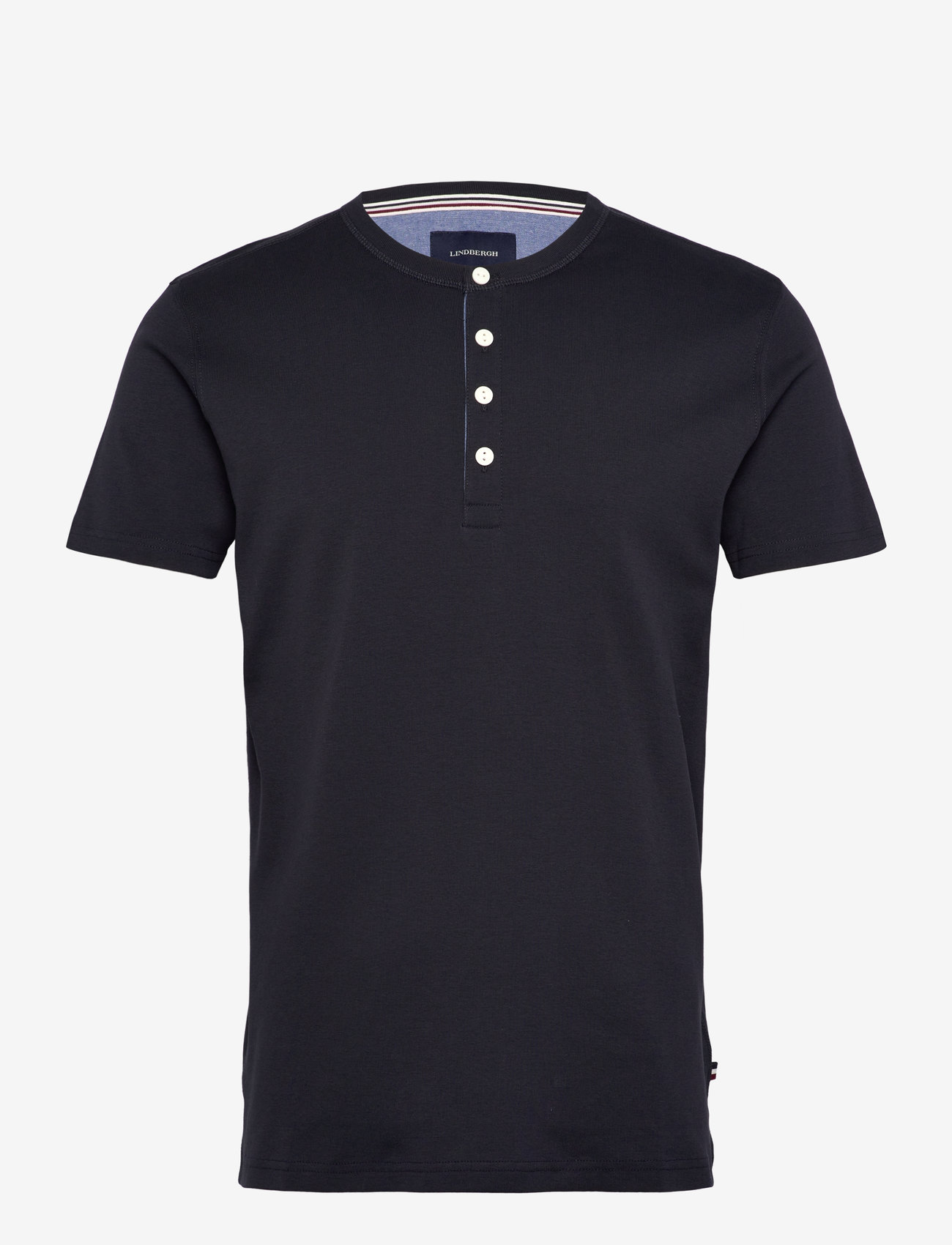 Lindbergh - Ribbed granddad tee S/S - lühikeste varrukatega t-särgid - navy - 0