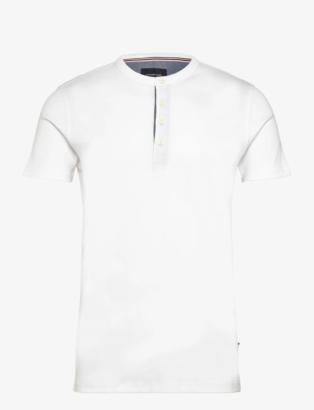 Lindbergh - Ribbed granddad tee S/S - kortærmede t-shirts - white - 0