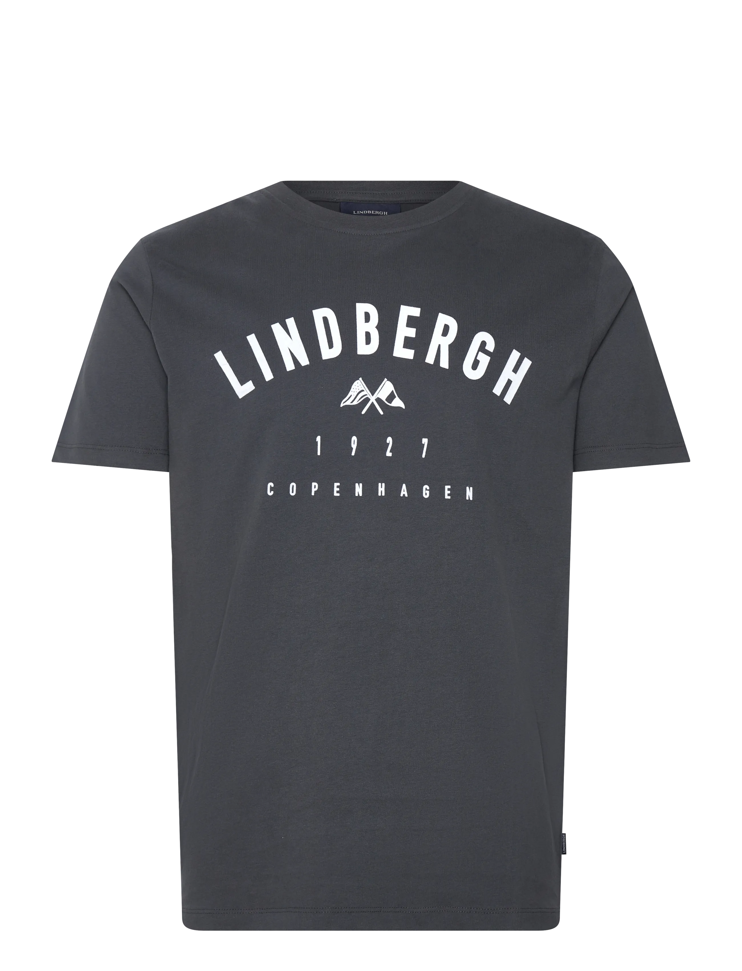 Lindbergh Logo tee S/S - Deals - INDIGO BLUE / grey