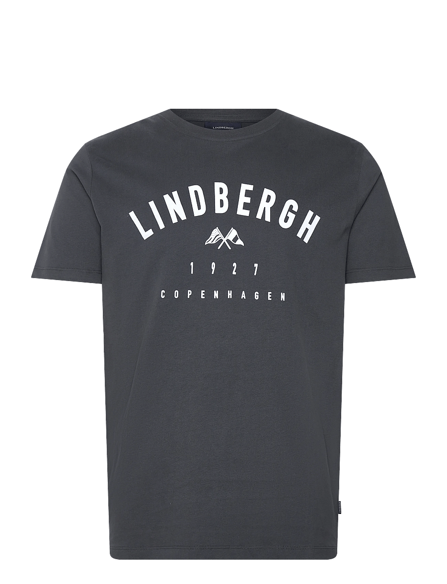 Lindbergh - Logo tee S/S - short-sleeved t-shirts - indigo blue - 1