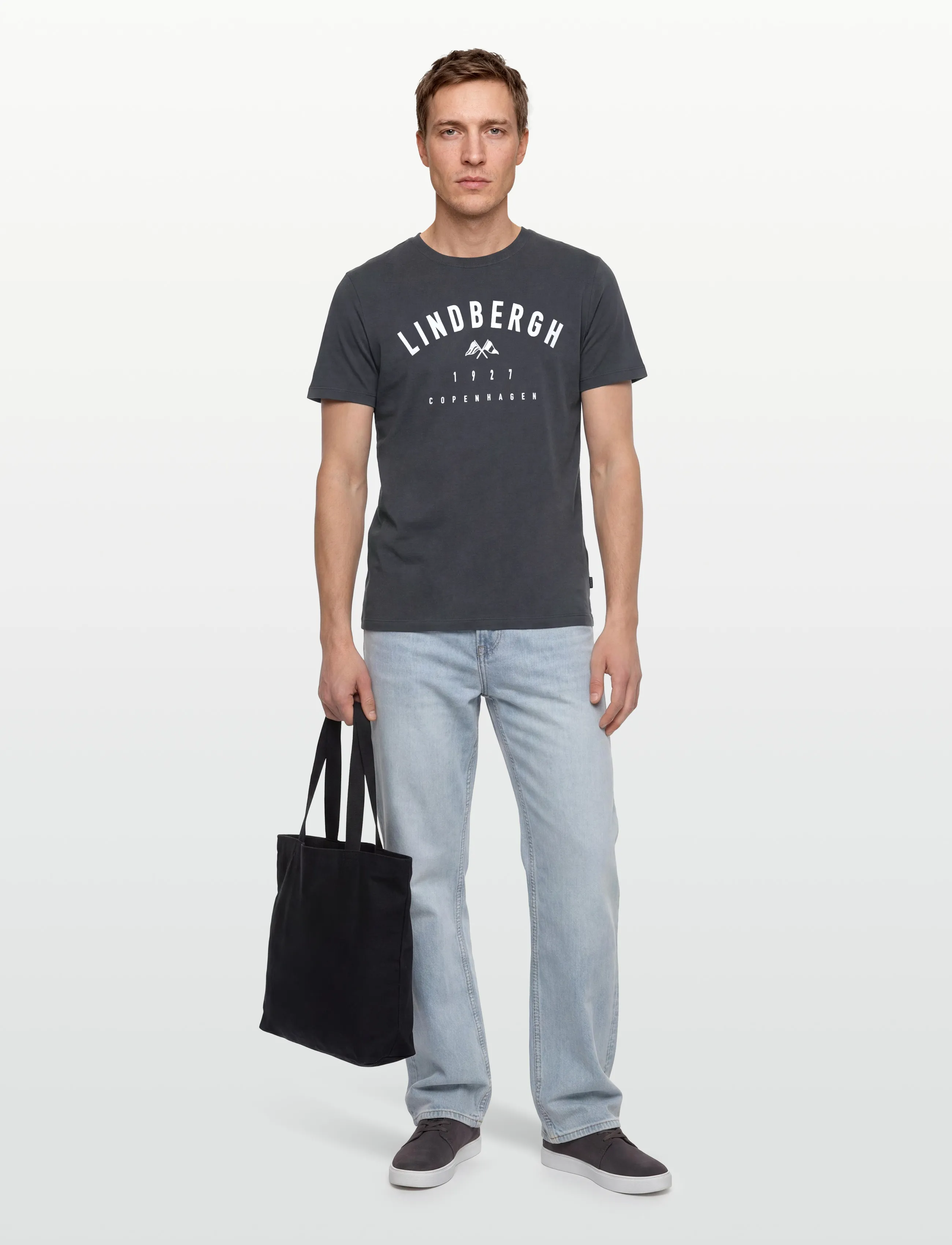 Lindbergh - Logo tee S/S - die niedrigsten preise - indigo blue - 0
