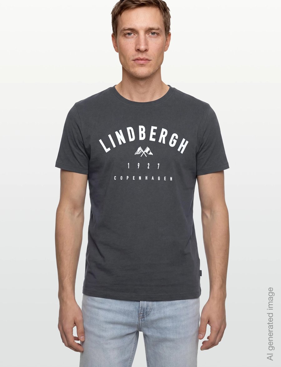 Lindbergh - Logo tee S/S - short-sleeved t-shirts - indigo blue - 3