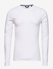 Lindbergh - Basic tee o-neck L/S - basic t-shirts - white - 0
