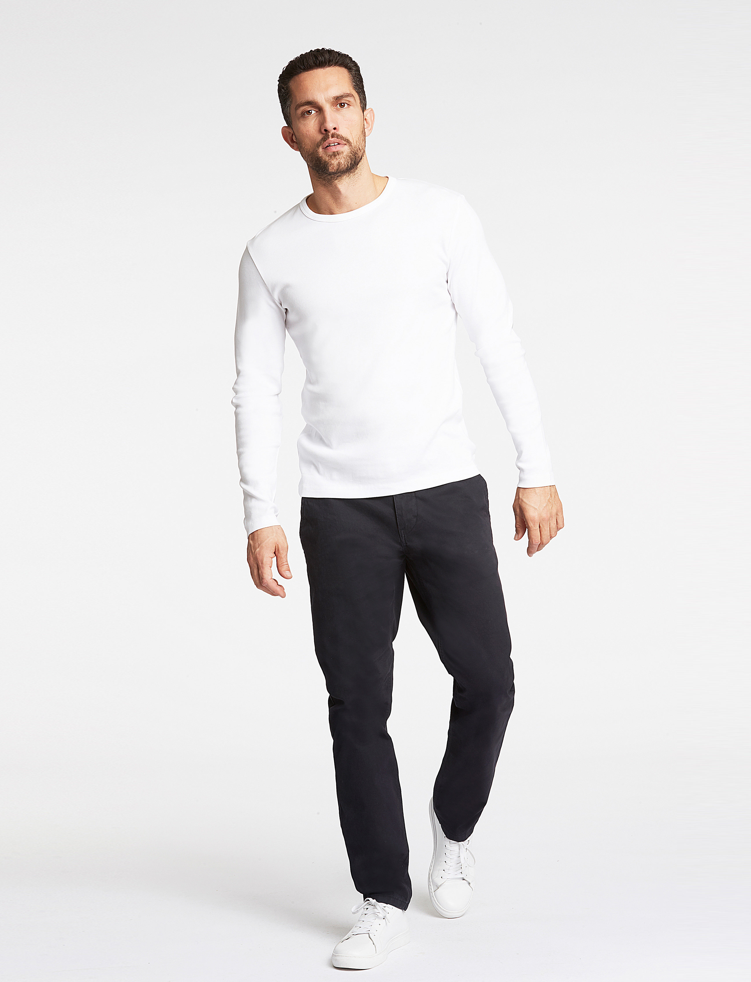 Lindbergh - Basic tee o-neck L/S - lägsta priserna - white - 3