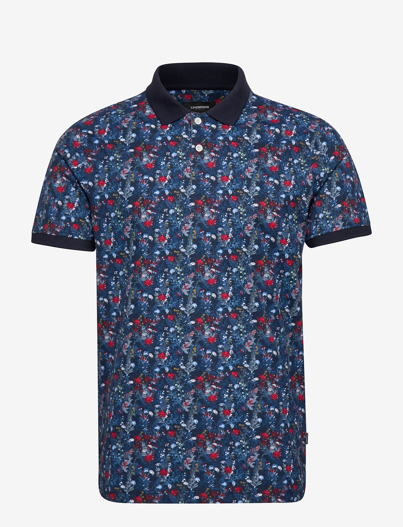 Lindbergh - AOP floral polo S/S - dk blue - 0