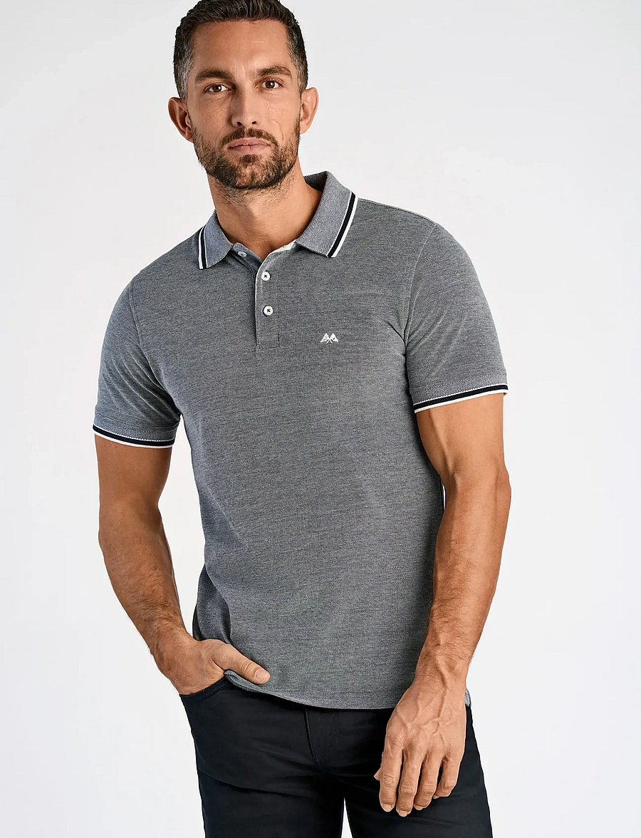 Lindbergh - Orangic cotton polo piqué S/S- rela - kurzärmelig - navy-green - 2
