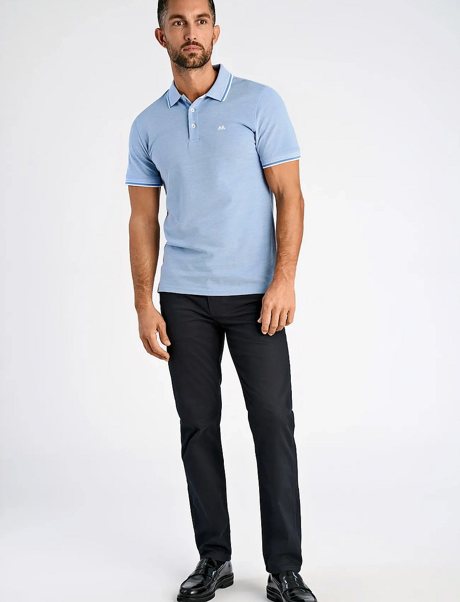 Lindbergh - Orangic cotton polo piqué S/S- rela - kurzärmelig - navy-lt blue - 0