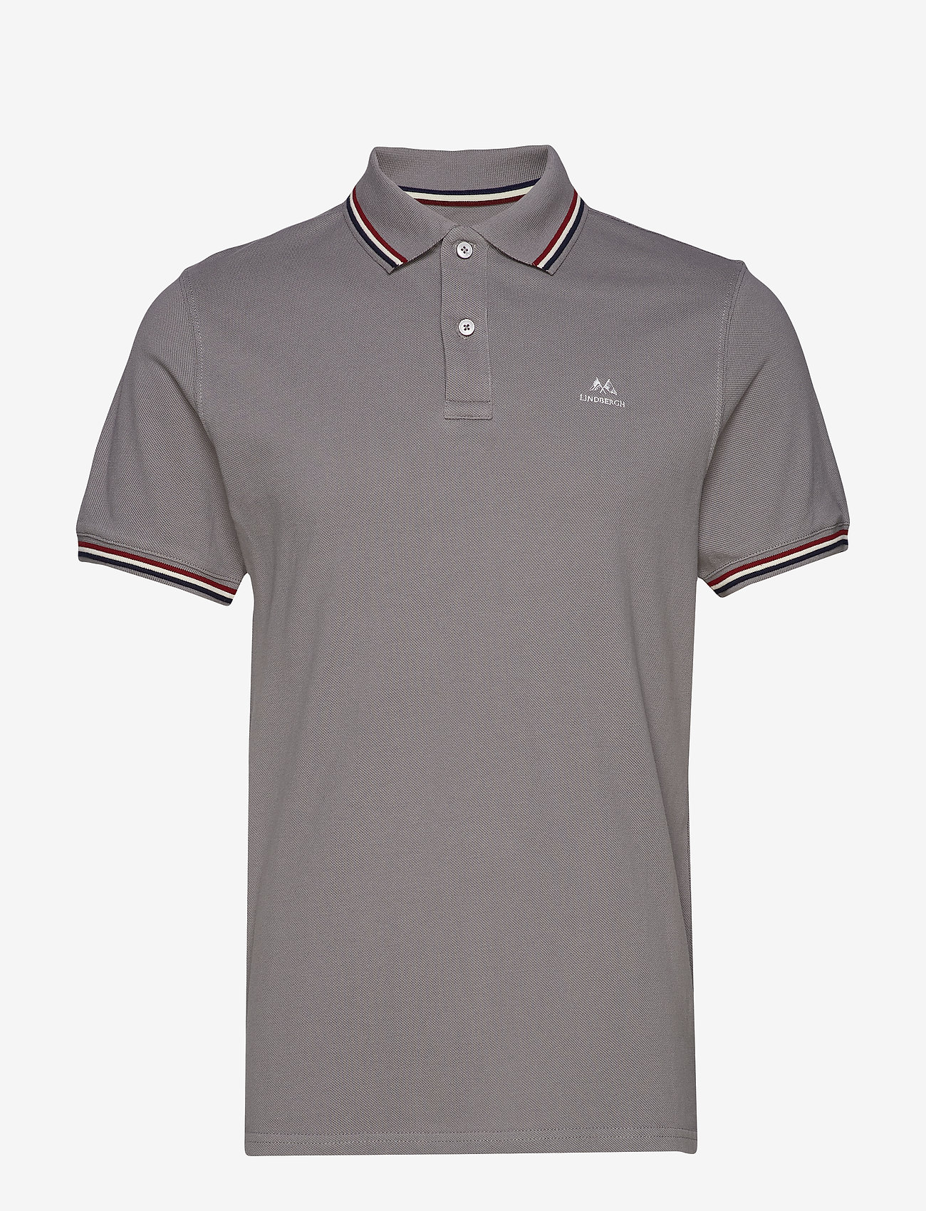 Lindbergh - Signature polo piqué S/S - mid grey - 0