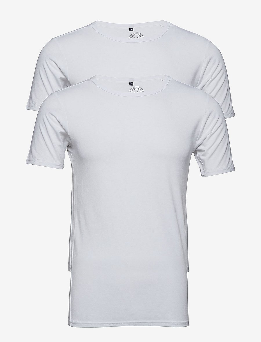 Lindbergh - Basic bamboo tee S/S 2 pack - t-shirts im multipack - white - 1
