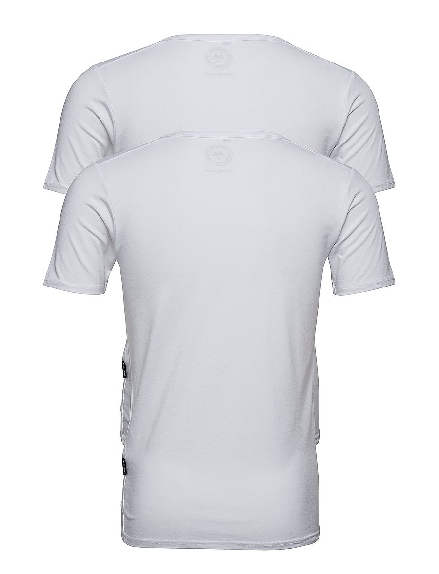 Lindbergh - Basic bamboo tee S/S 2 pack - t-shirts im multipack - white - 3