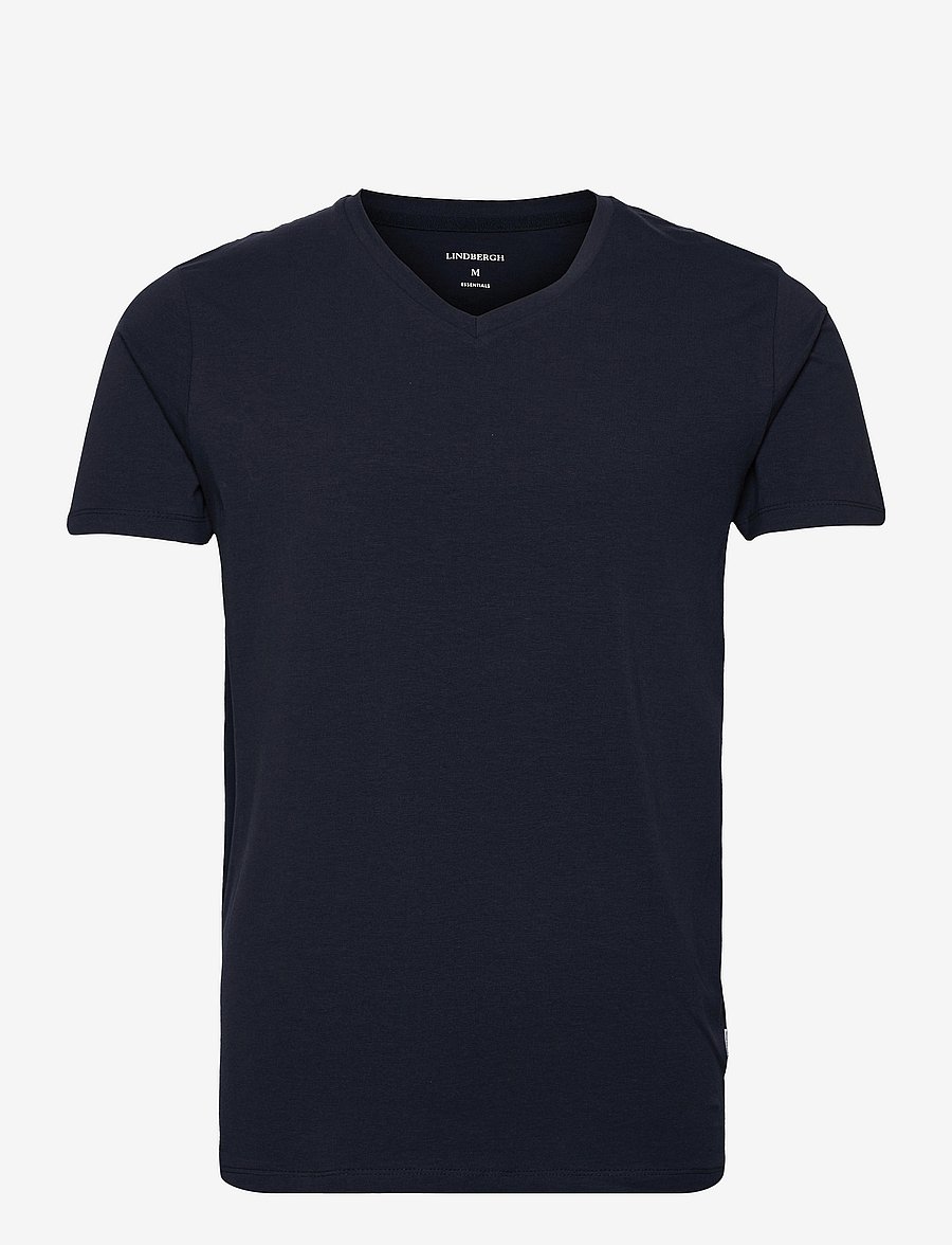 Lindbergh - Mens stretch v-neck tee S/S - v-aukkoiset t-paidat - navy - 1
