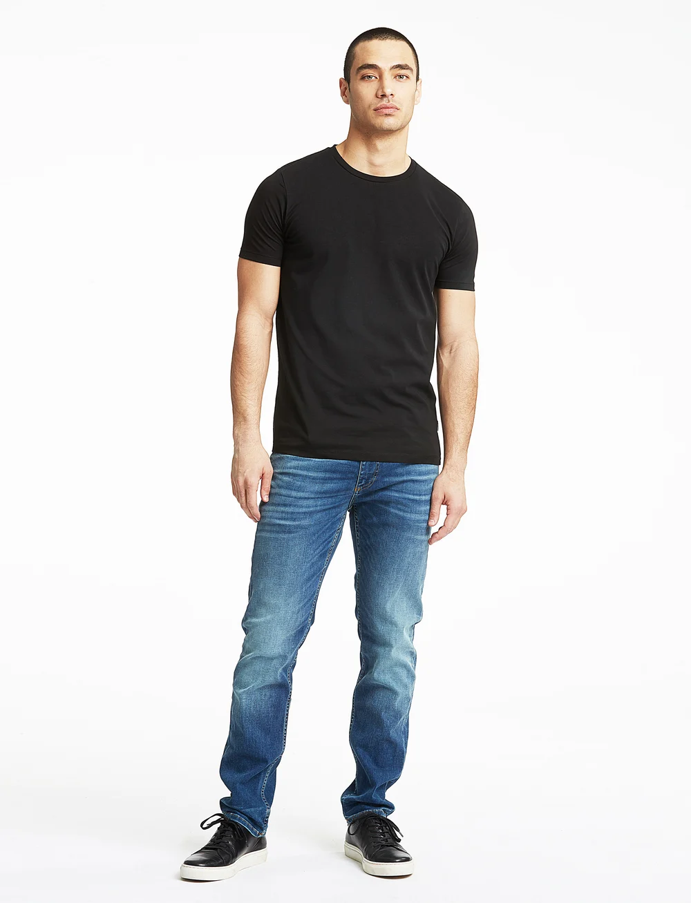 Lindbergh - Mens stretch crew neck tee s/s - kortærmede t-shirts - black - 0