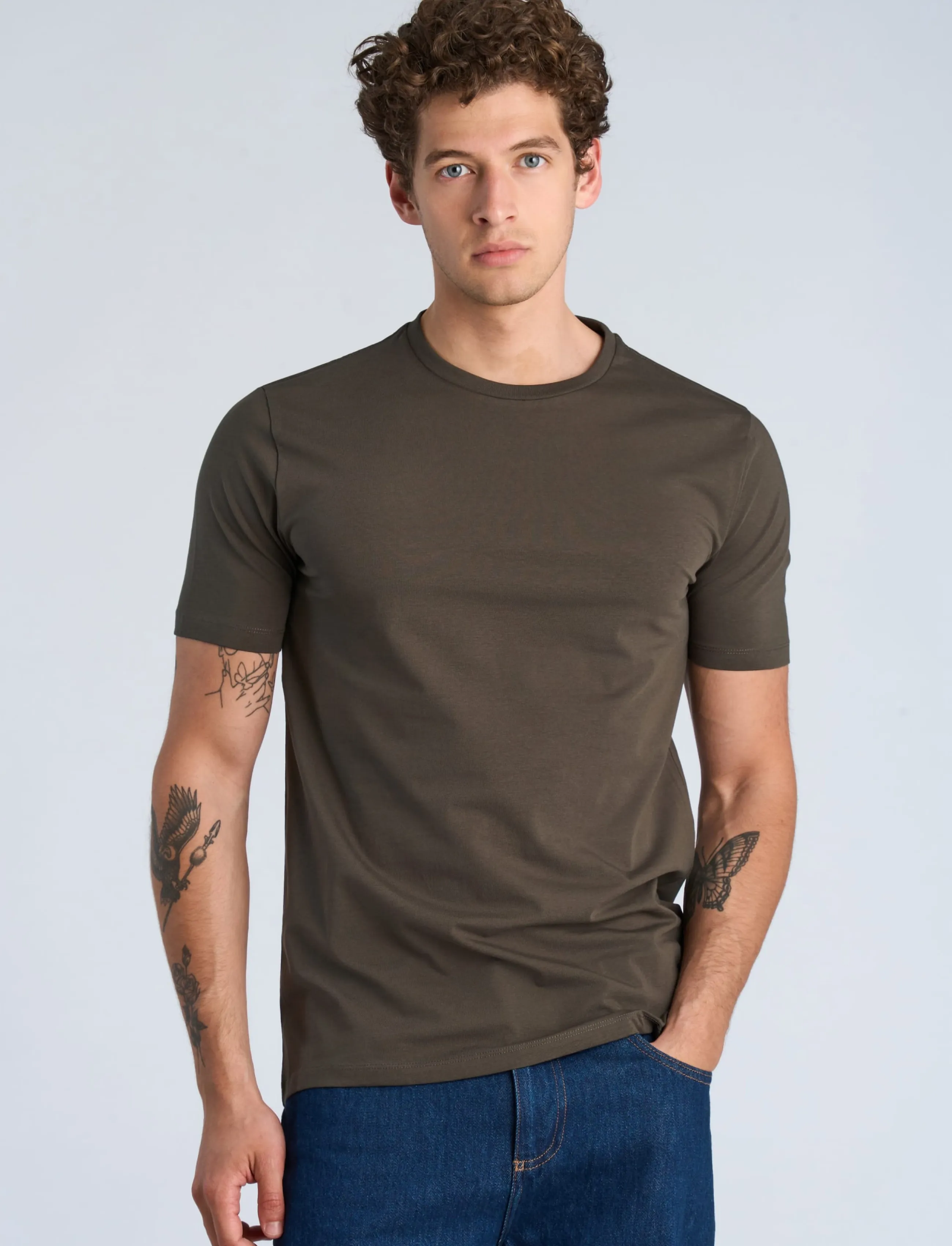 Lindbergh Mens Stretch Crew Neck Tee S/S t-shirts - bas herr – bild 2