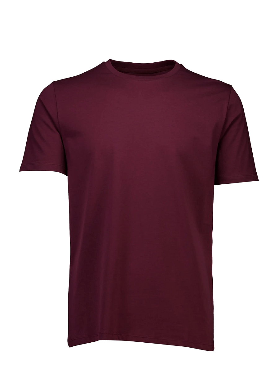 Lindbergh - Mens stretch crew neck tee s/s - lühikeste varrukatega t-särgid - deep burgundy - 1