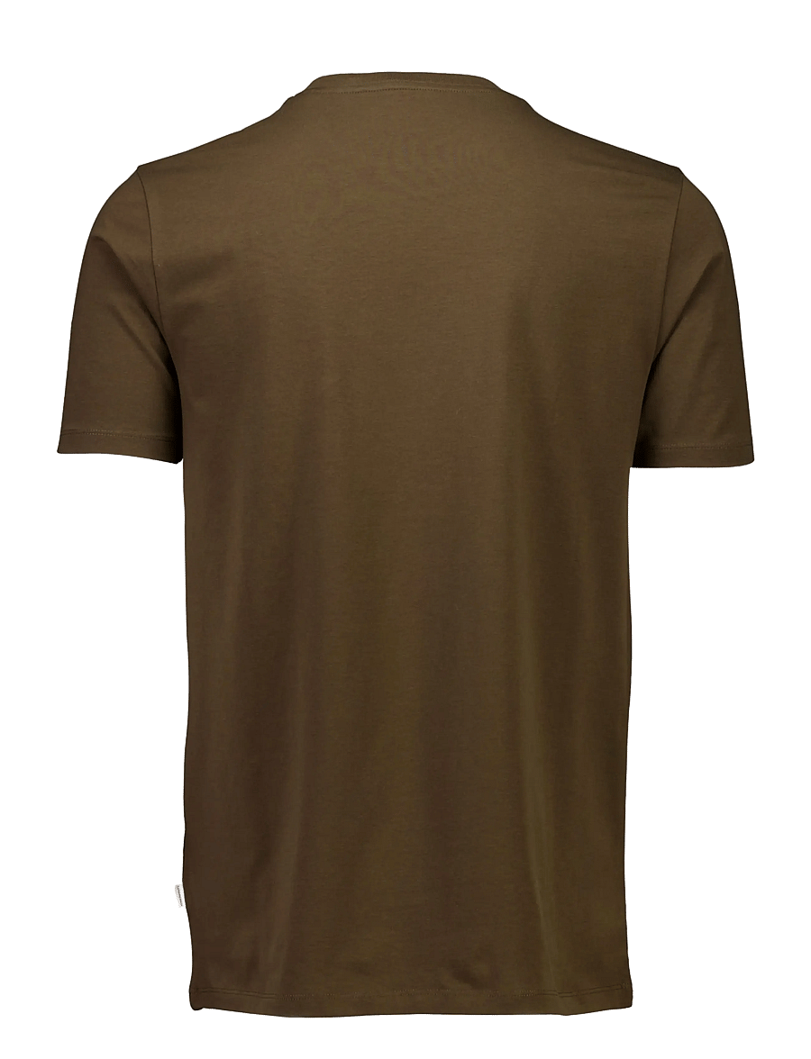 Lindbergh - Mens stretch crew neck tee s/s - kurzärmelige t-shirts - dk brown - 2