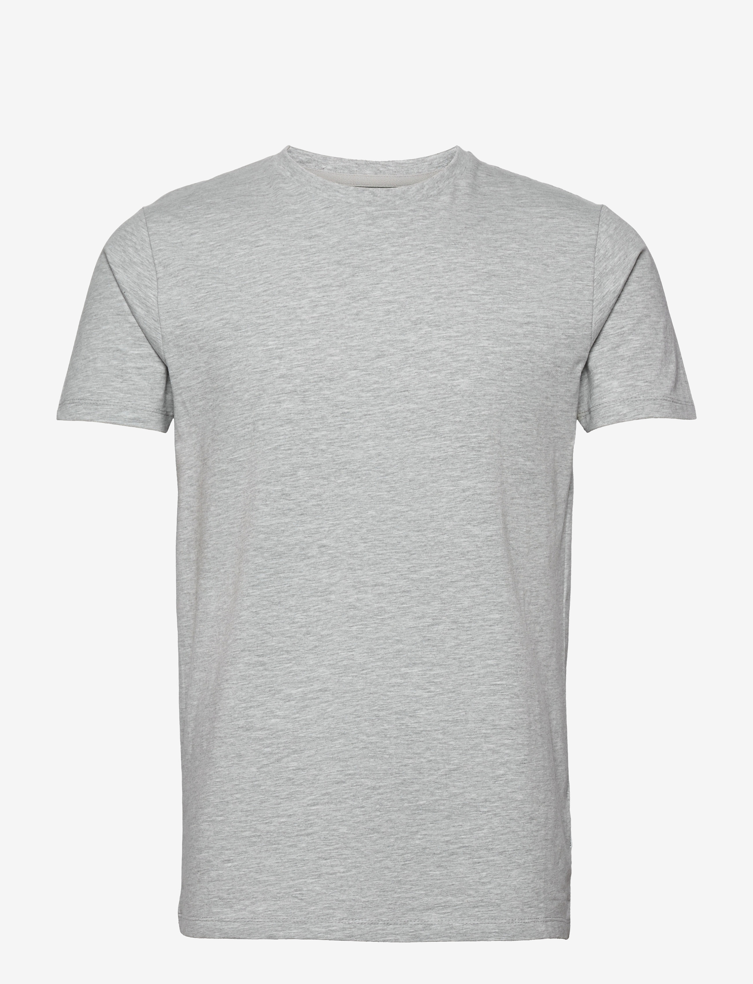 Lindbergh - Mens stretch crew neck tee s/s - kortärmade t-shirts - grey mel - 1