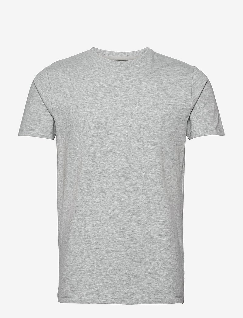 Lindbergh - Mens stretch crew neck tee s/s - kortärmade t-shirts - grey mel - 1