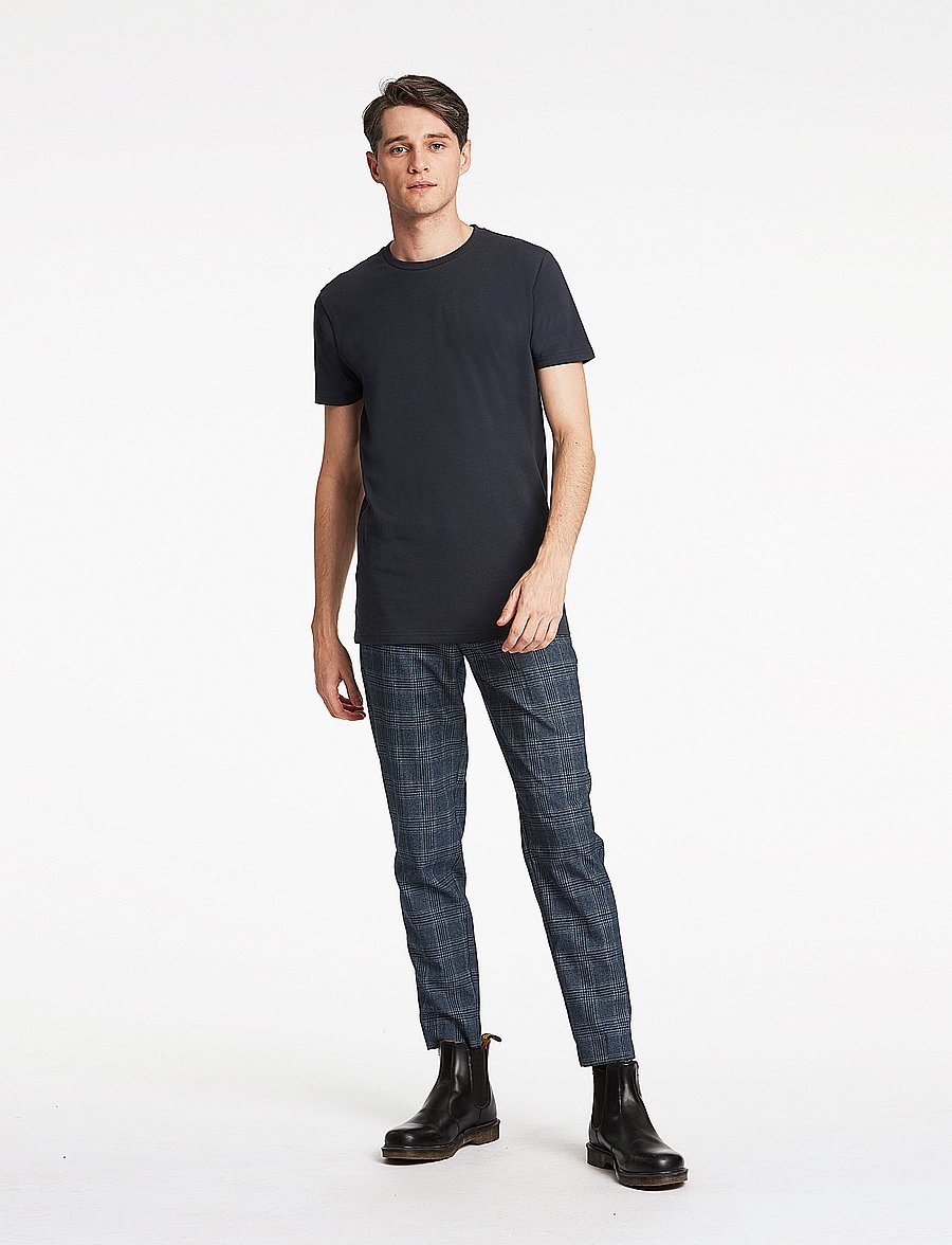 Lindbergh - Mens stretch crew neck tee s/s - lyhythihaiset - navy - 0