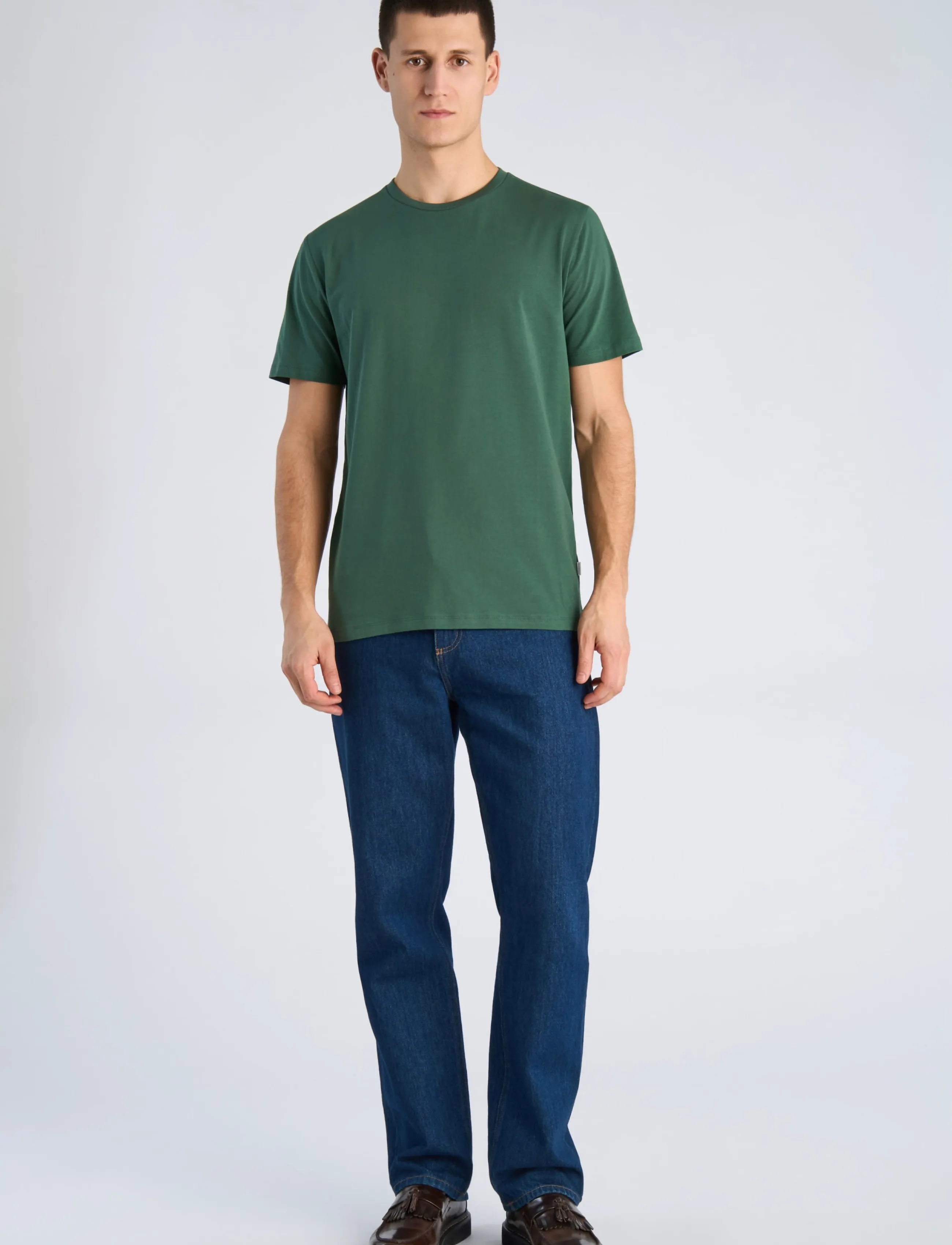 Lindbergh Mens stretch crew neck tee s/s - Lindbergh - PINE GREEN / green