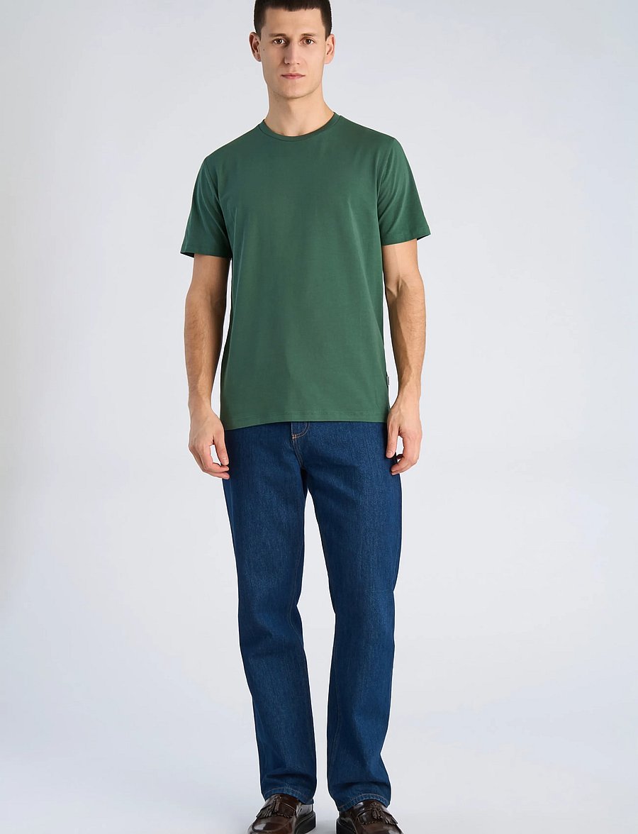 Lindbergh - Mens stretch crew neck tee s/s - kurzärmelige t-shirts - pine green - 0