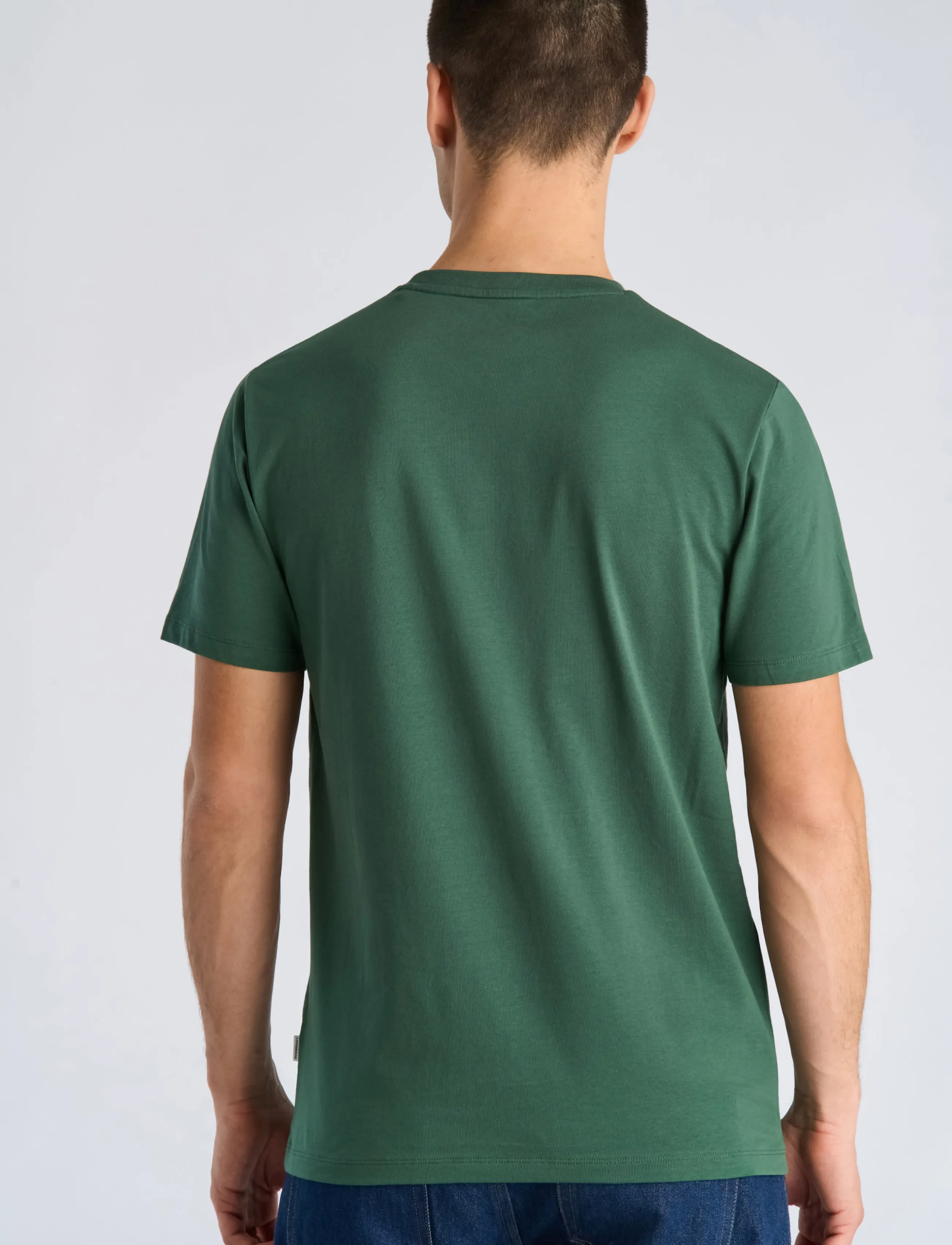 Lindbergh - Mens stretch crew neck tee s/s - kortärmade t-shirts - pine green - 4