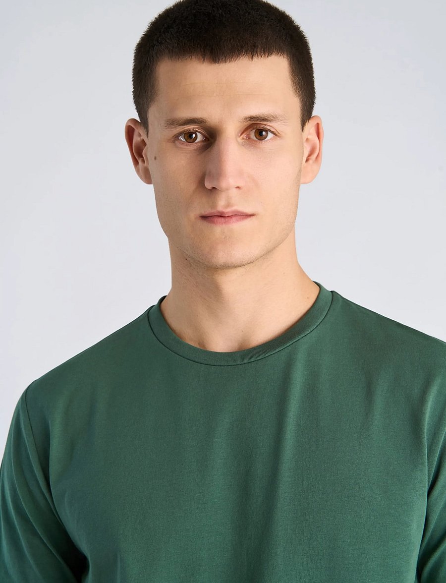 Lindbergh - Mens stretch crew neck tee s/s - kurzärmelige t-shirts - pine green - 5