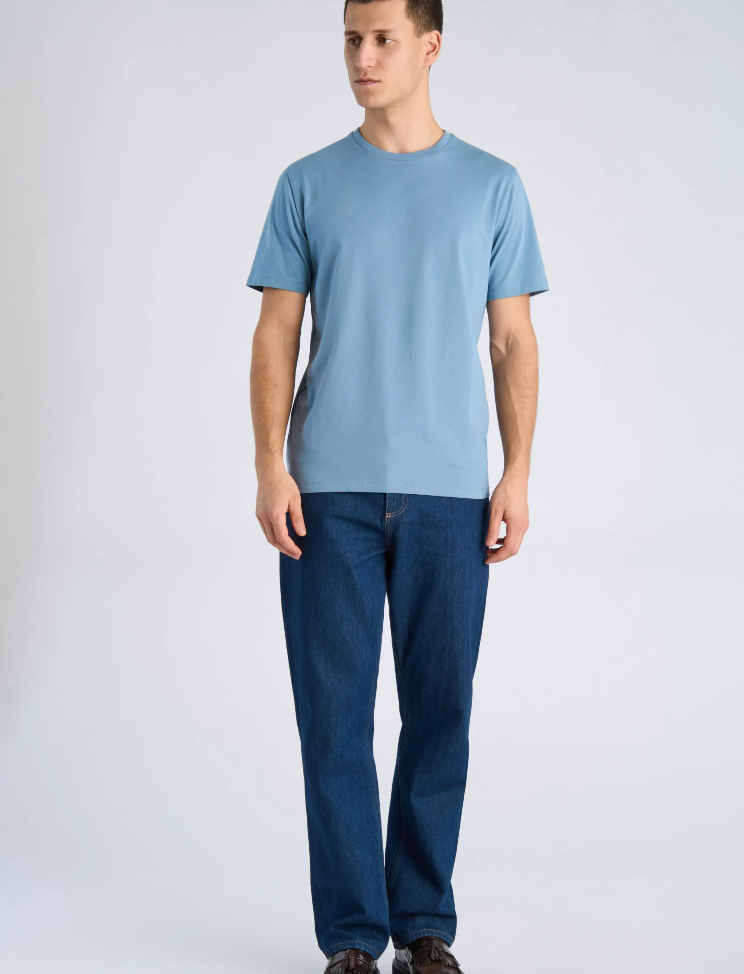 Lindbergh Mens stretch crew neck tee s/s - Lindbergh - SHADOW BLUE / blue