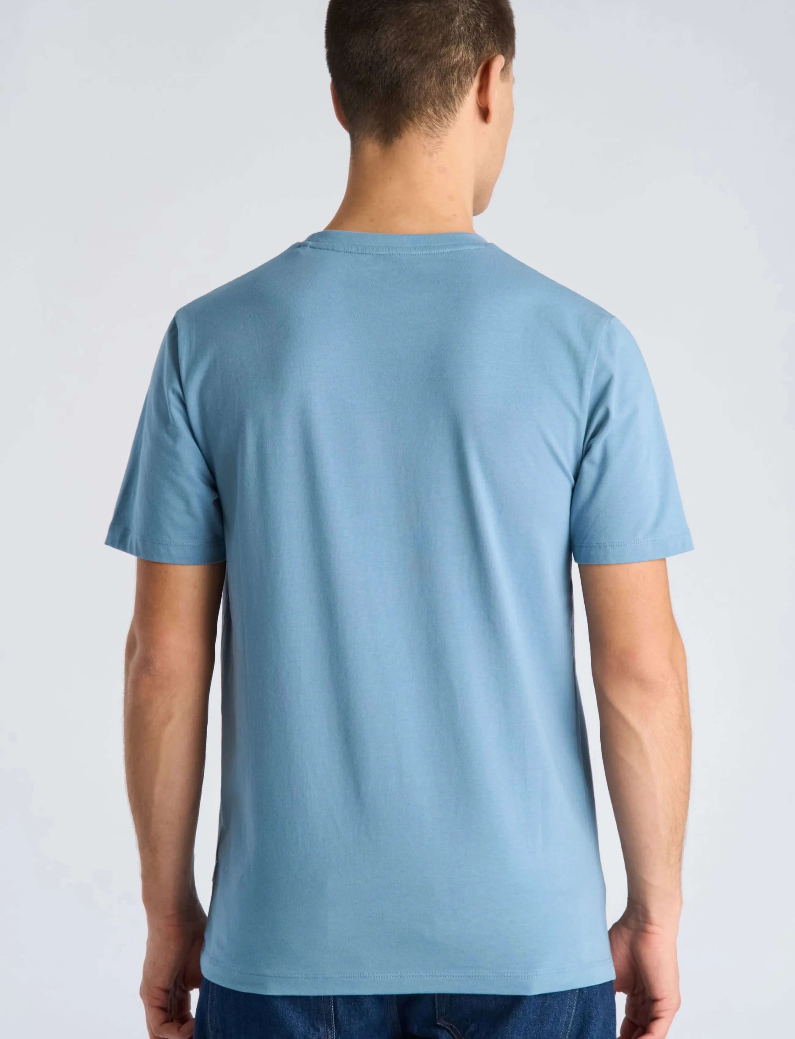 Lindbergh - Mens stretch crew neck tee s/s - kortärmade t-shirts - shadow blue - 4