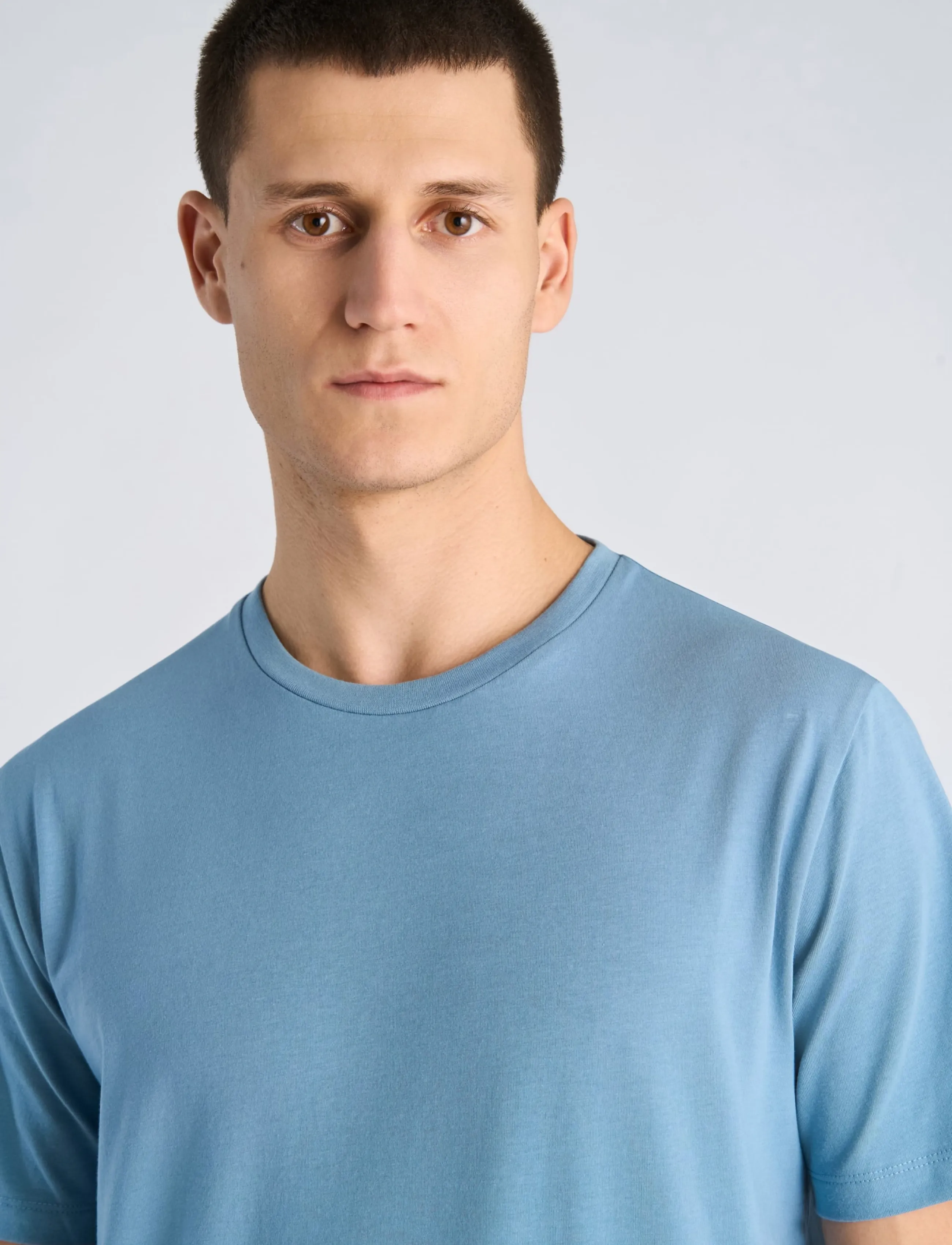Lindbergh - Mens stretch crew neck tee s/s - kortärmade t-shirts - shadow blue - 5